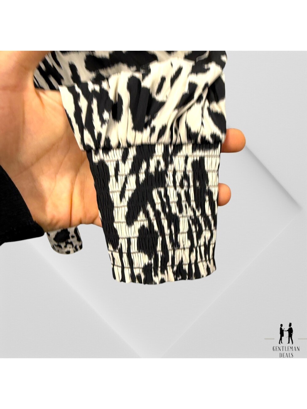 Bash Paris Ba&sh Opus Black White Printed Blouse Top Size XS Silk - Picture 9 of 13